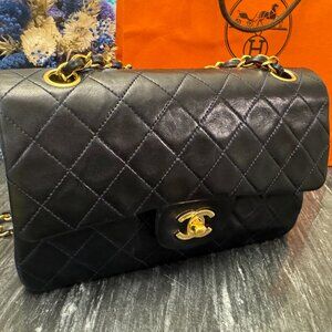 Chanel Vintage Classic Double Flap Bag Quilted Lambskin Medium -Great Condition